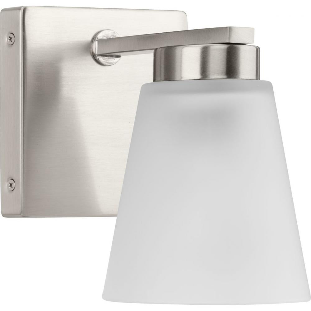 Tanner Collection One-Light Brushed Nickel Transitional Vanity Light by Progress