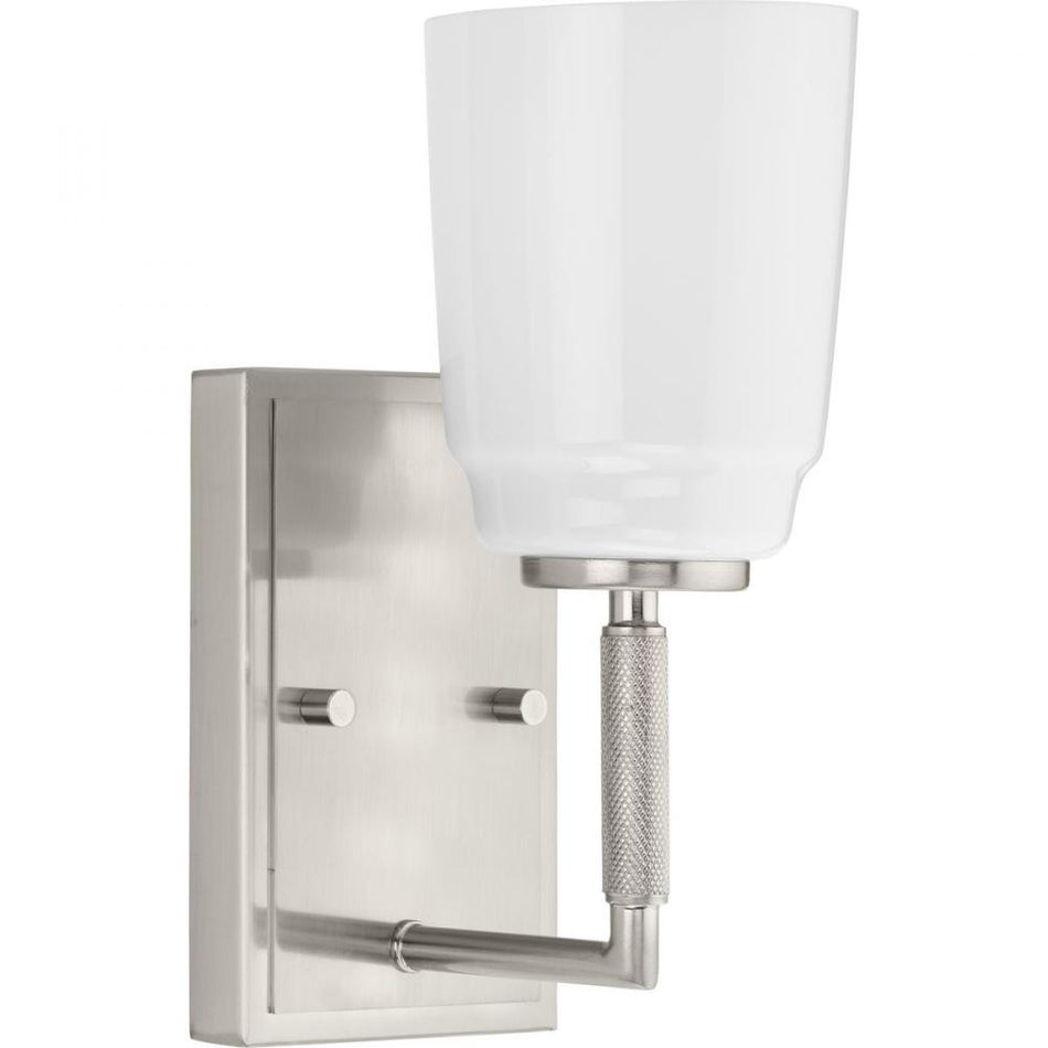 Spenser Collection One-Light Brushed Nickel Industrial Vanity Light by Progress