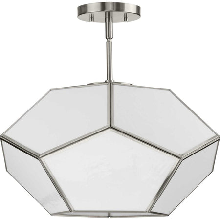 Latham Collection 18 in. Three-Light Brushed Nickel Contemporary Flush Mount by Progress