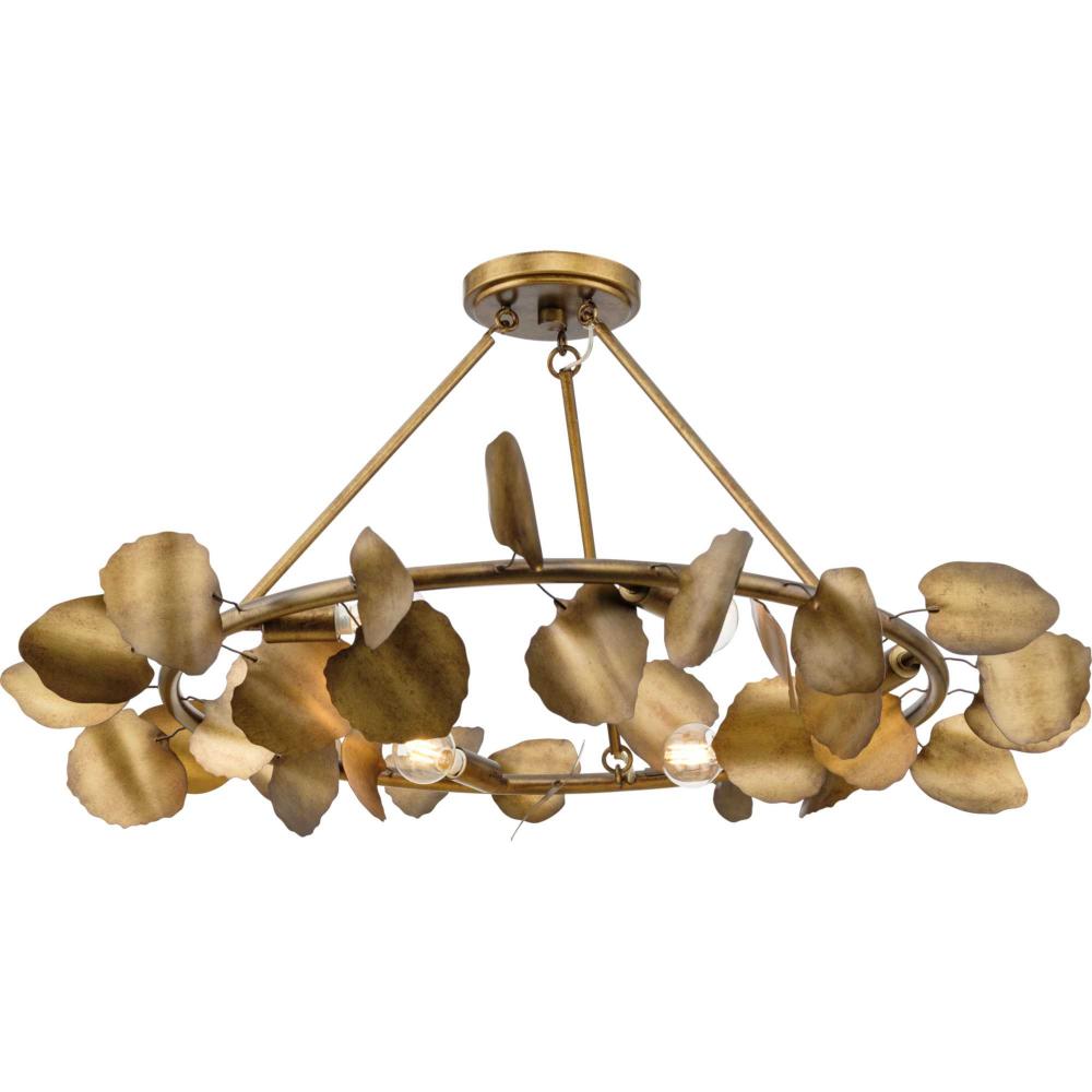 Laurel Collection 28 in. Six-Light Gold Ombre Transitional Flush Mount by Progress