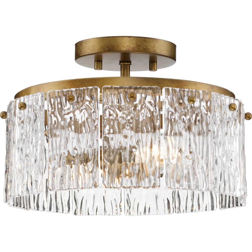 Chevall Collection Two-Light 12.62 in. Gold Ombre Modern Organic Flush Mount Light by Progress