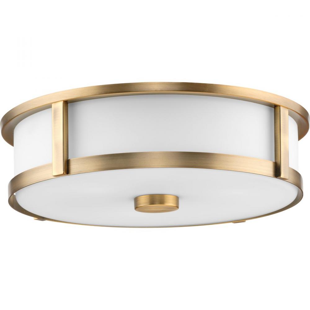 Gilliam Collection Three-Light Vintage Brass New Traditional Flush Mount by Progress