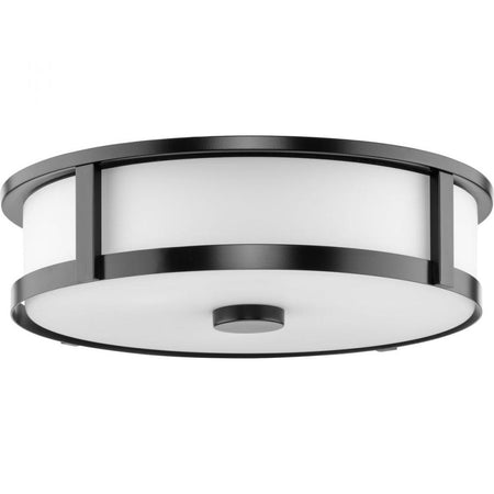 Gilliam Collection Three-Light Matte Black New Traditional Flush Mount by Progress