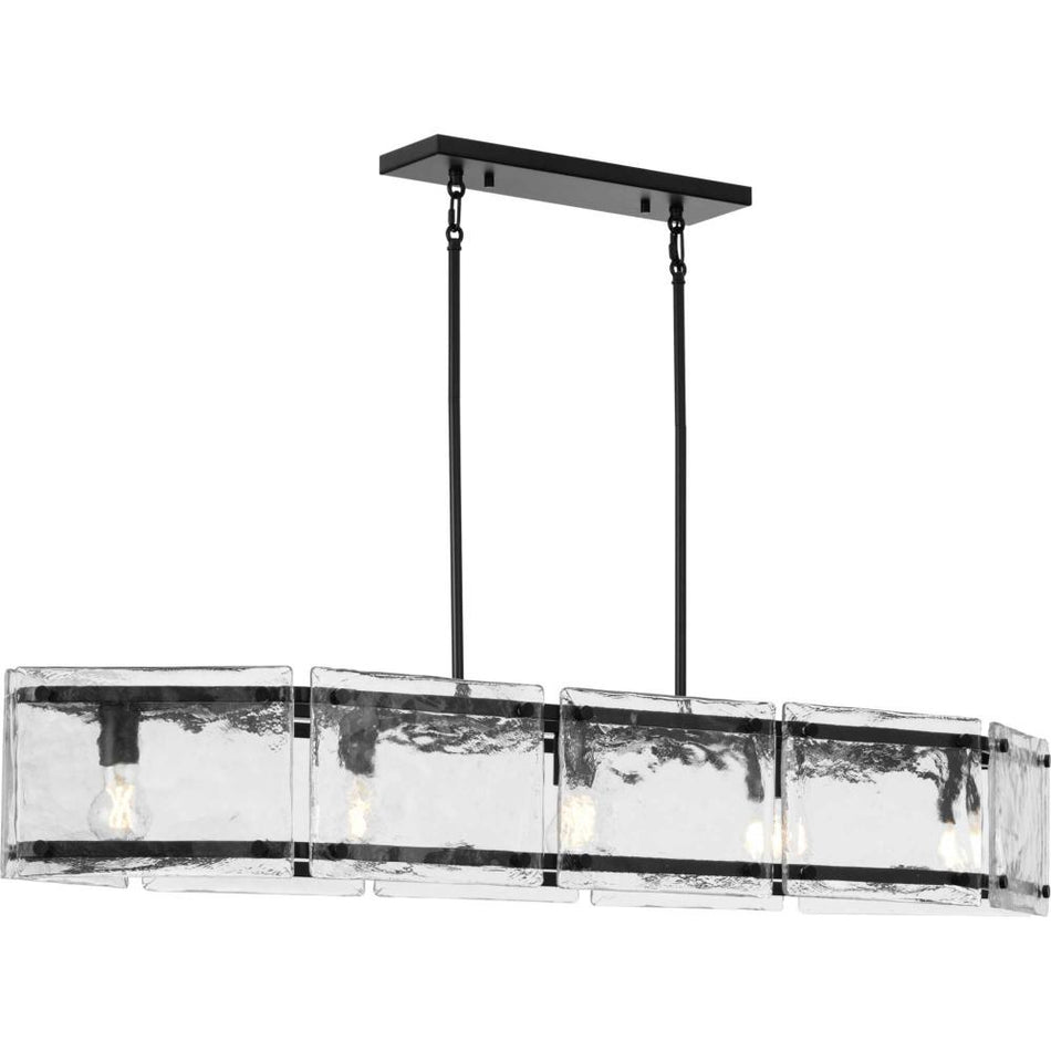Rivera Collection 5-Light Matte Black Luxe Industrial Linear Light by Progress