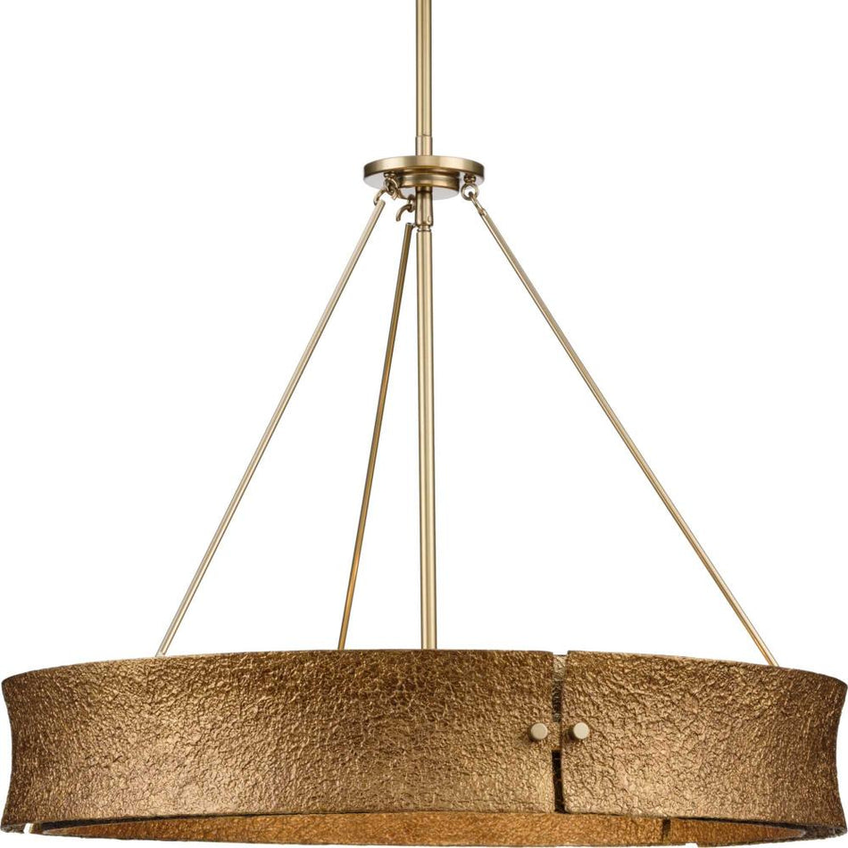 Lusail Collection 5-Light Soft Gold Luxe Industrial Chandelier by Progress