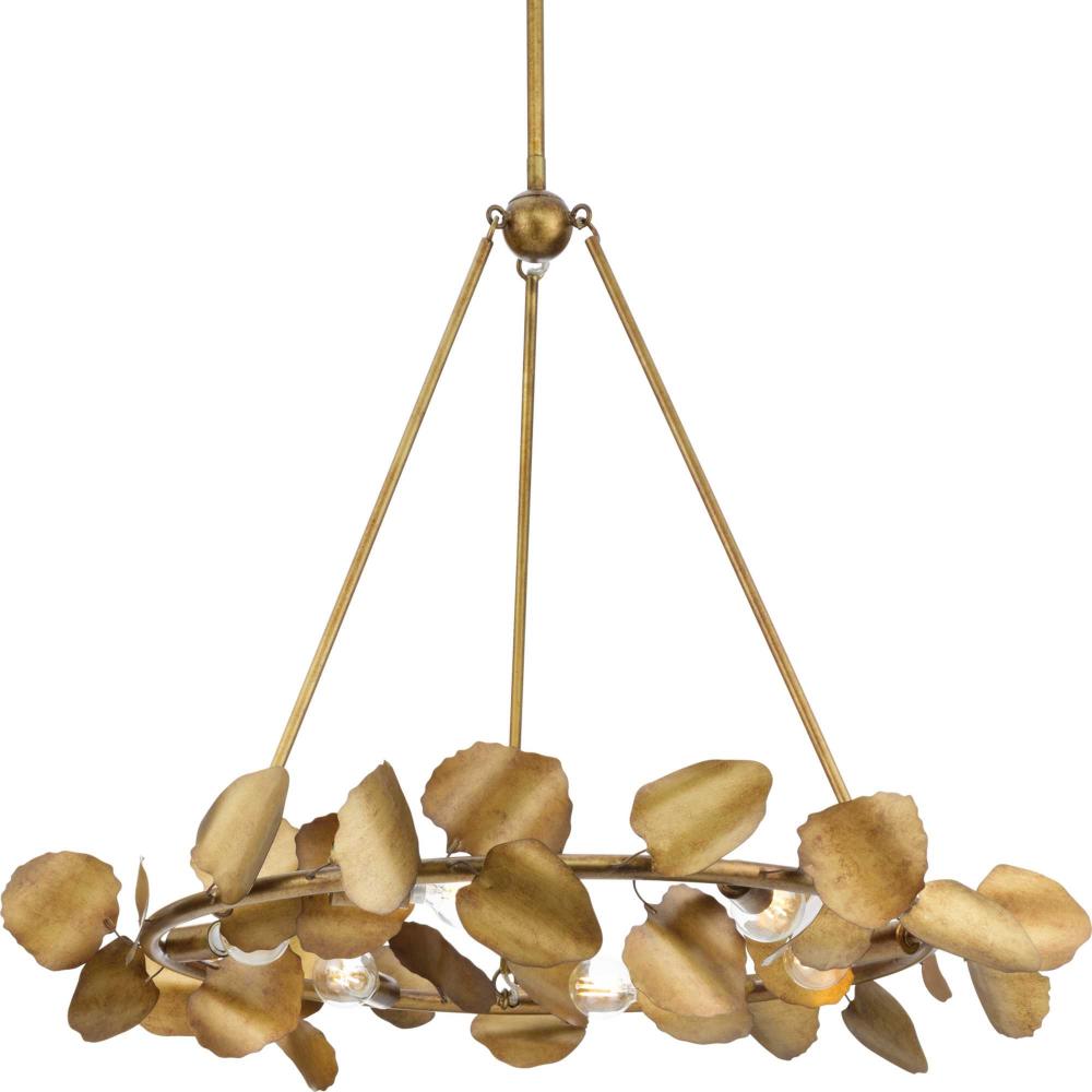 Laurel Collection Six-Light Gold Ombre Transitional Chandelier by Progress