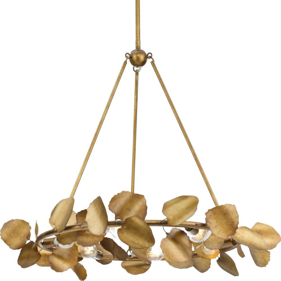 Laurel Collection Six-Light Gold Ombre Transitional Chandelier by Progress
