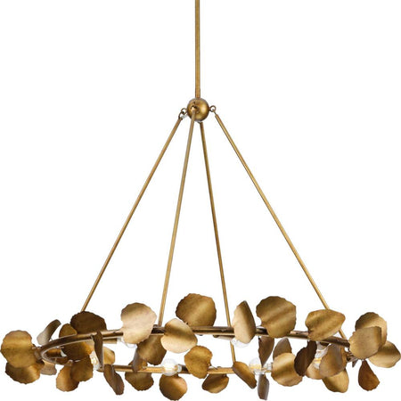 Laurel Collection Eight-Light Gold Ombre Transitional Chandelier by Progress