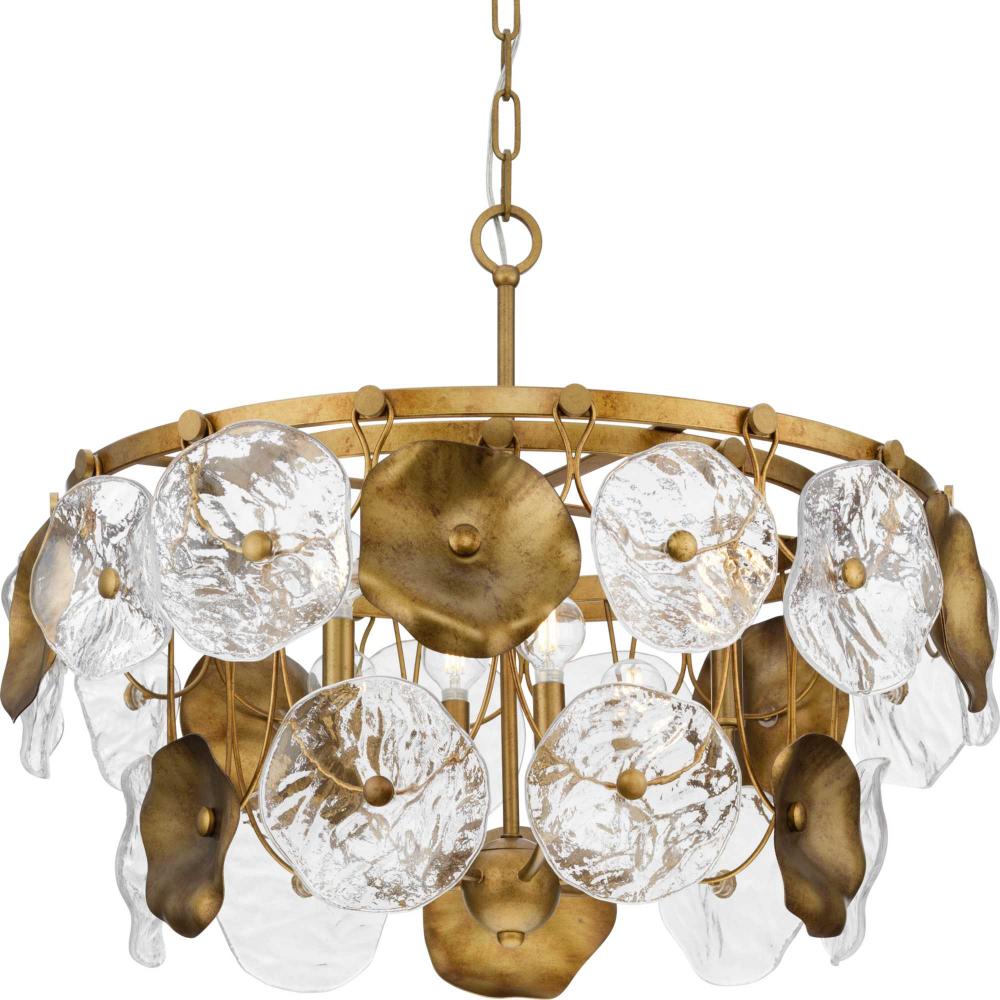 Loretta Collection Six-Light Gold Ombre Transitional Chandelier by Progress
