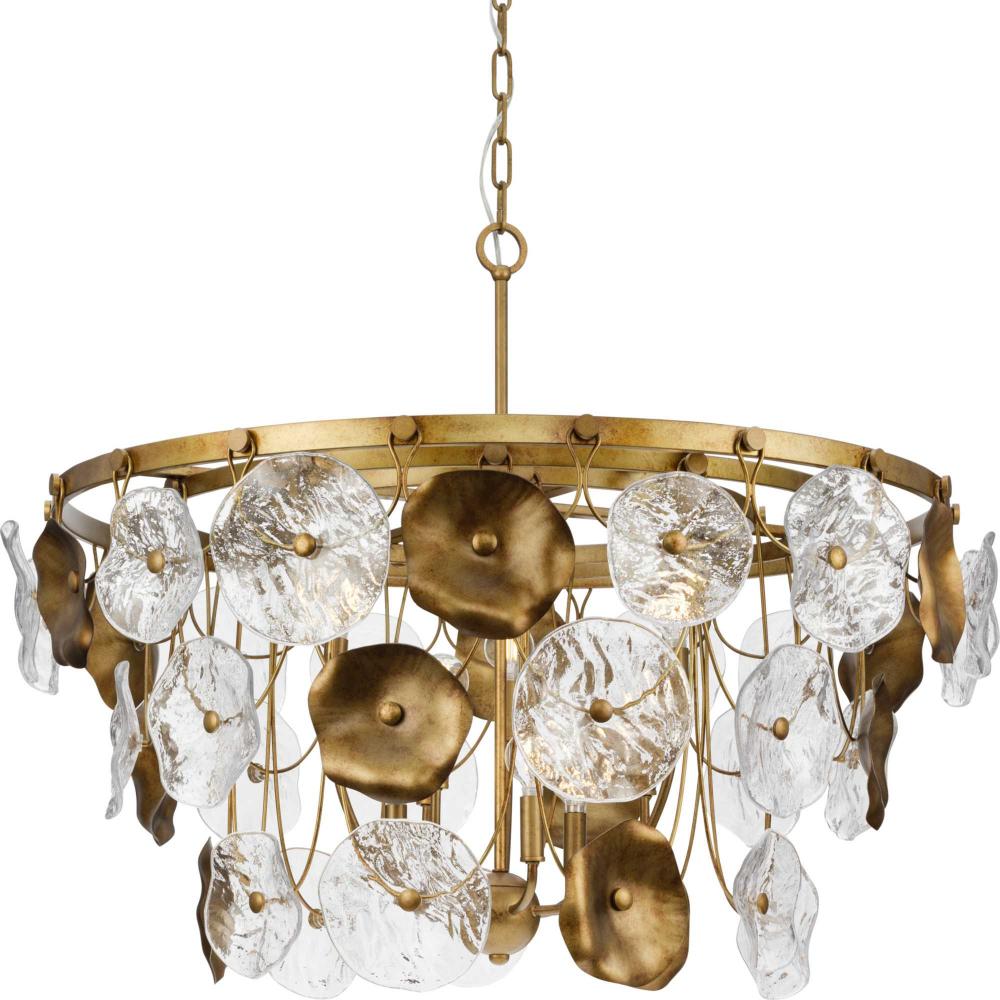 Loretta Collection 28.25 in. Nine-Light Gold Ombre Transitional Chandelier by Progress