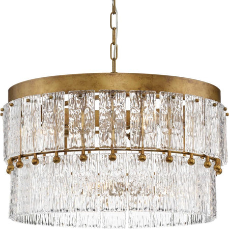 Chevall Collection Six-Light Gold Ombre Modern Organic Chandelier by Progress