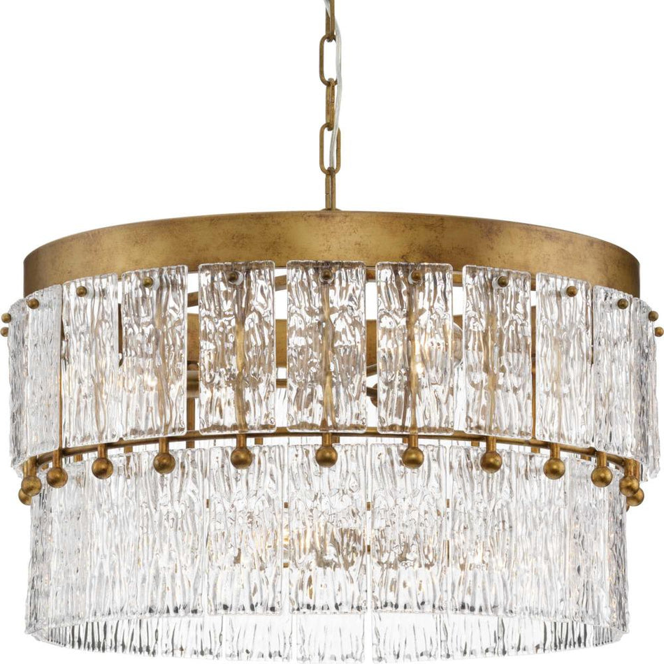 Chevall Collection Six-Light Gold Ombre Modern Organic Chandelier by Progress
