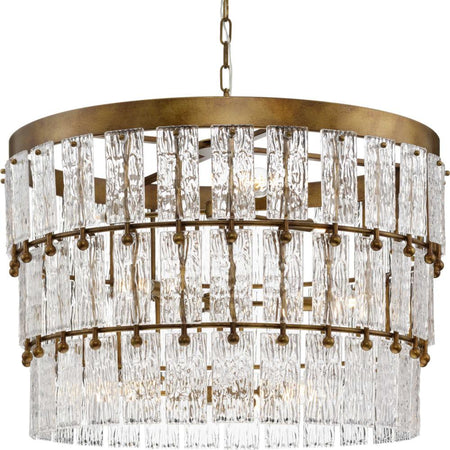 Chevall Collection Nine-Light Gold Ombre Modern Organic Chandelier by Progress