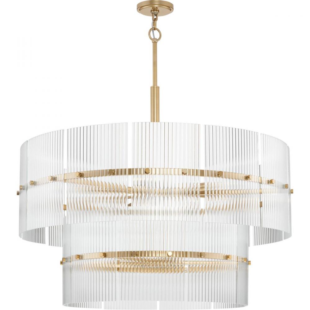 Seville Collection Nine-Light Soft Gold Contemporary Chandelier by Progress