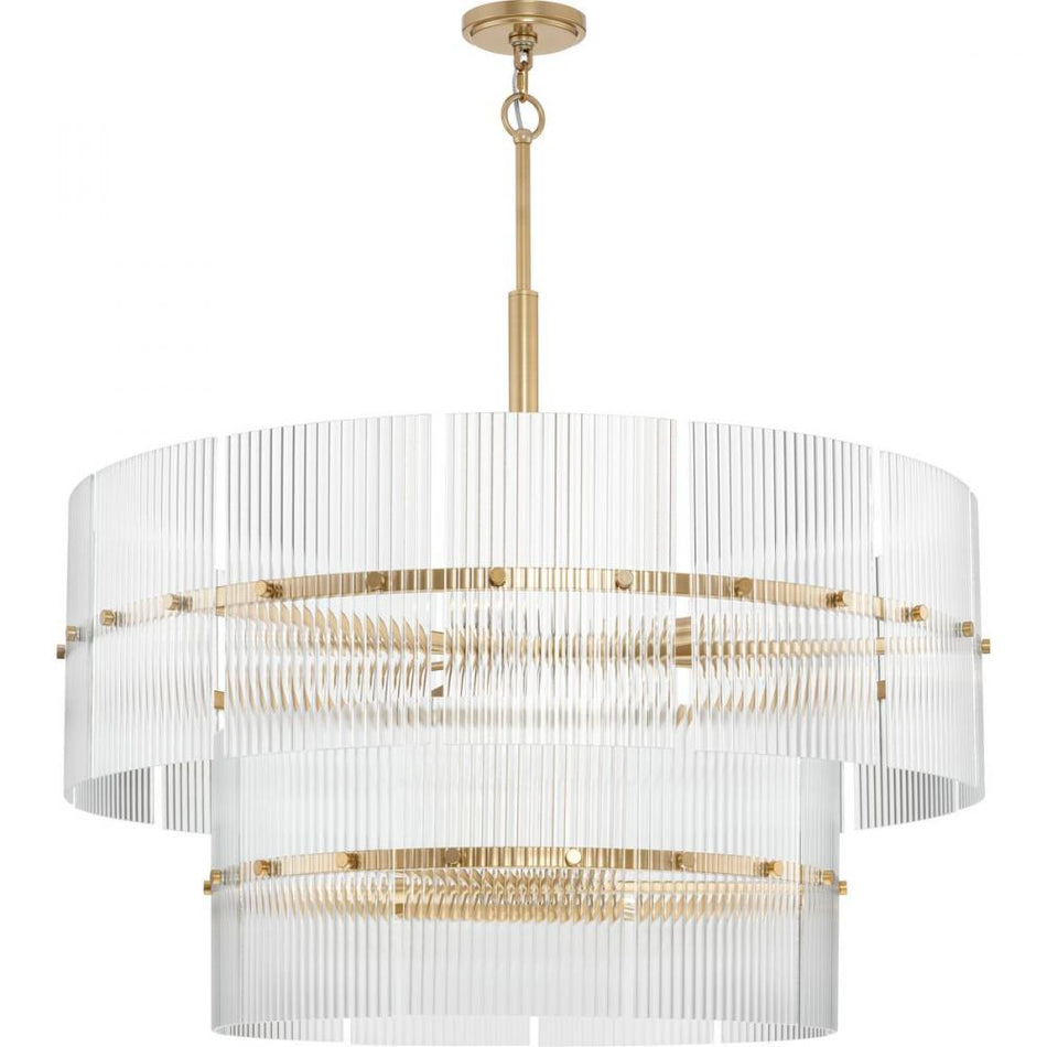 Seville Collection Nine-Light Soft Gold Contemporary Chandelier by Progress