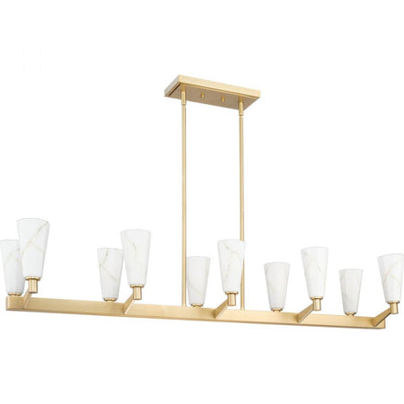 Tosca Collection Ten-Light Brushed Bronze Modern Luxe Linear Chandelier by Progress