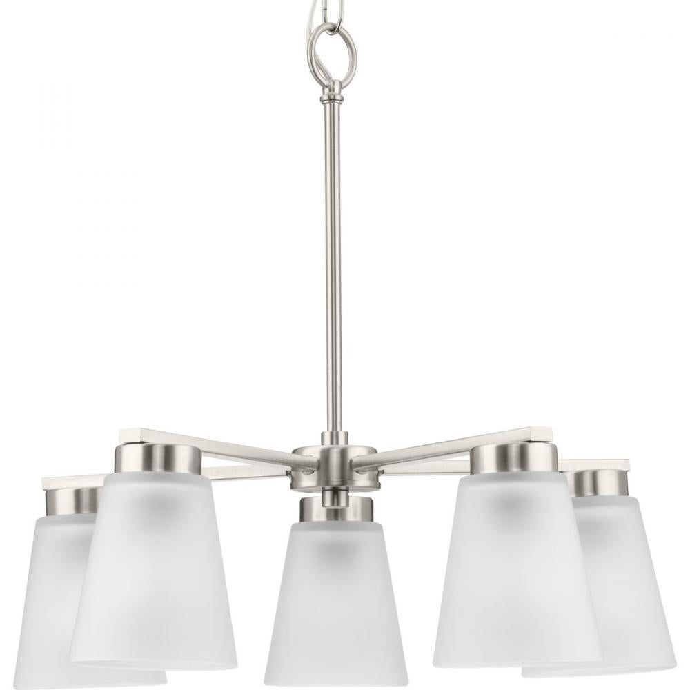 Tanner Collection Five-Light Brushed Nickel Transitional Chandelier by Progress