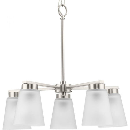 Tanner Collection Five-Light Brushed Nickel Transitional Chandelier by Progress