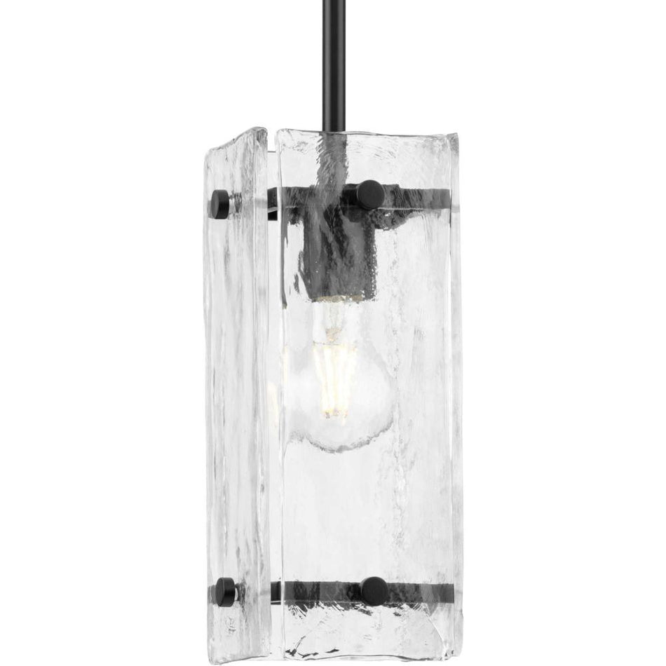 Rivera Collection One-Light Matte Black Luxe Industrial Pendant by Progress