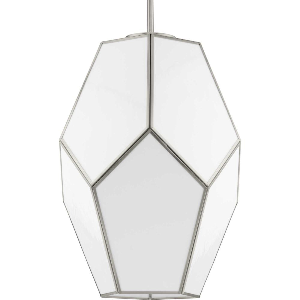 Latham Collection One-Light Brushed Nickel Contemporary Pendant by Progress