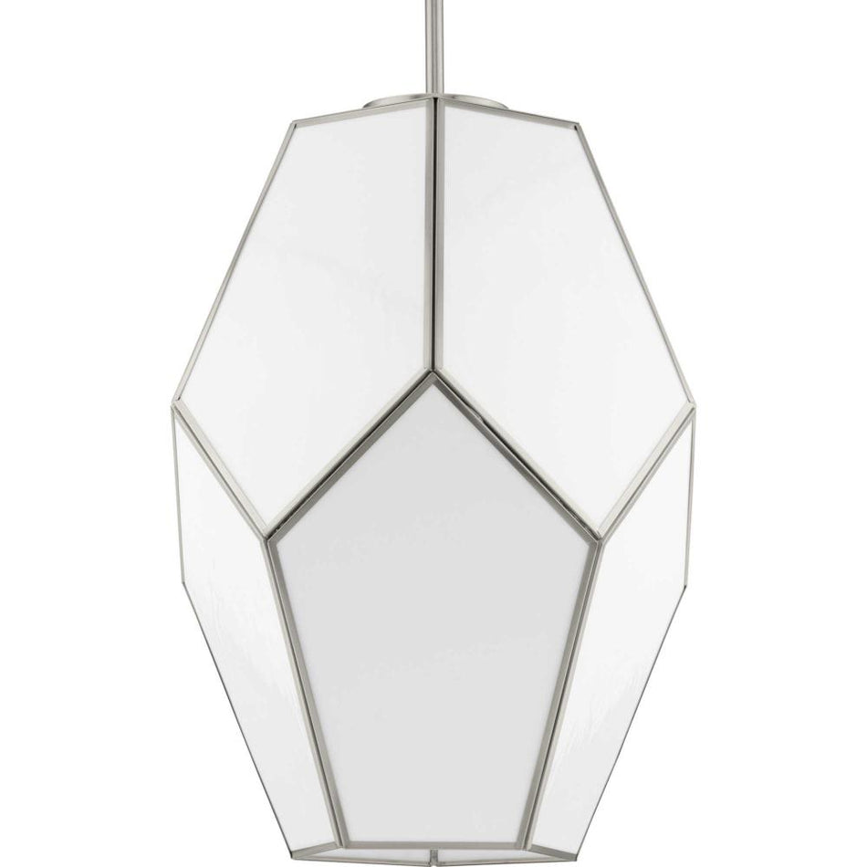 Latham Collection One-Light Brushed Nickel Contemporary Pendant by Progress