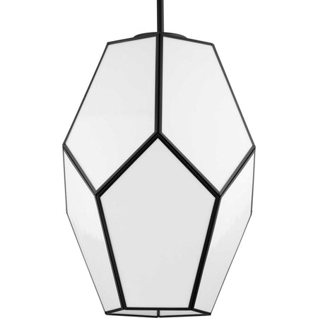 Latham Collection One-Light Matte Black Contemporary Pendant by Progress