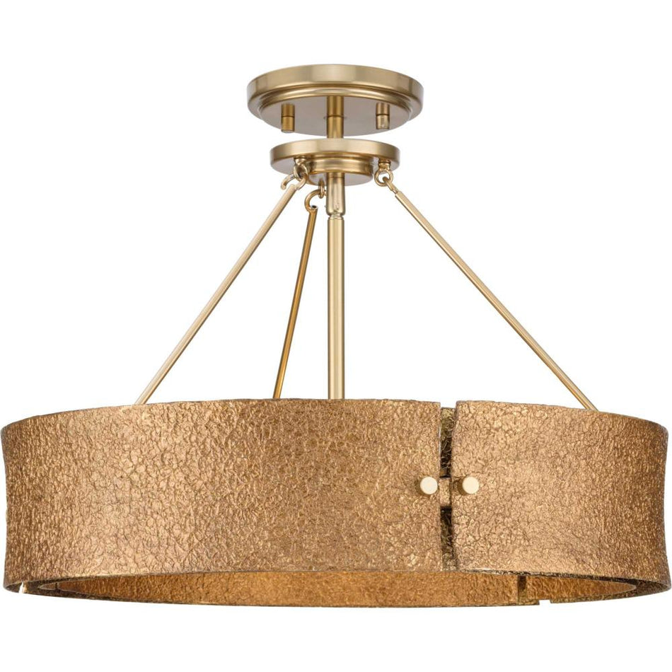 Lusail Collection Four-Light Soft Gold Luxe Industrial Pendant by Progress