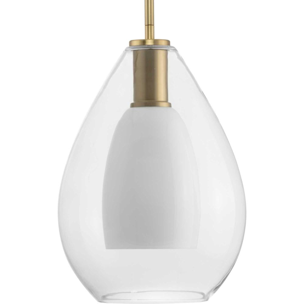 Carillon Collection One-Light Brushed Gold Contemporary Pendant by Progress