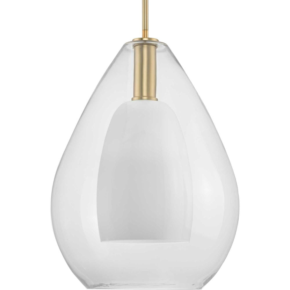 Carillon Collection One-Light Brushed Gold Large Contemporary Pendant by Progress