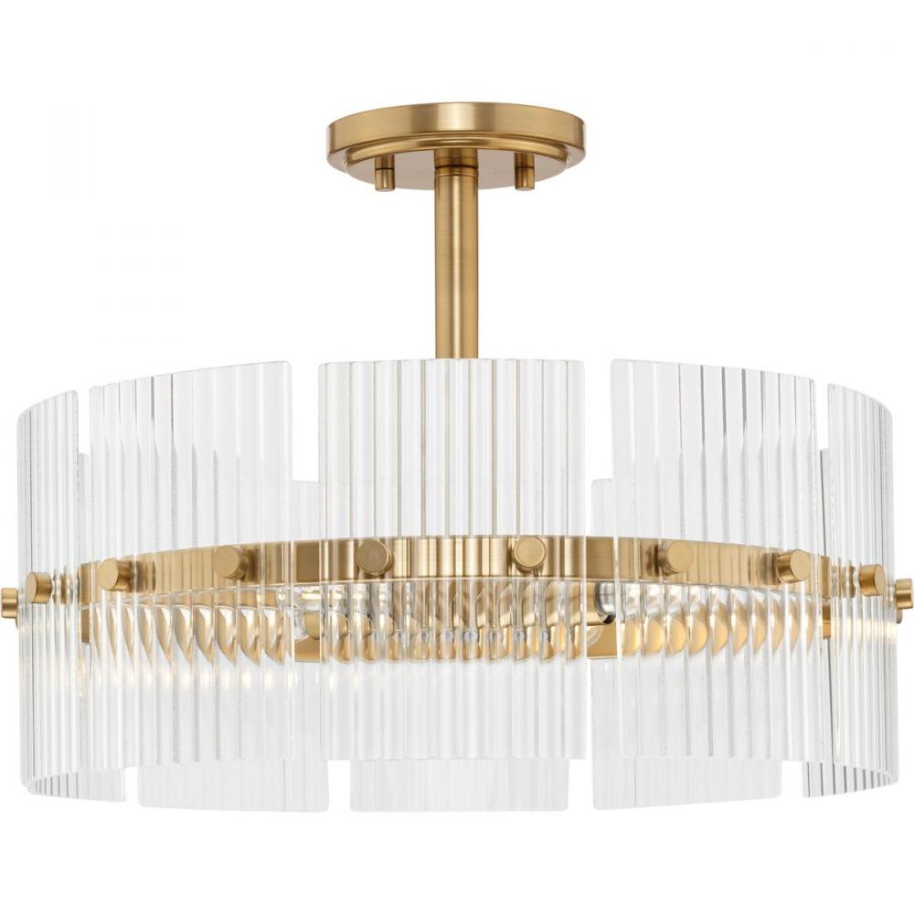 Seville Collection Four-Light Soft Gold Contemporary Pendant by Progress