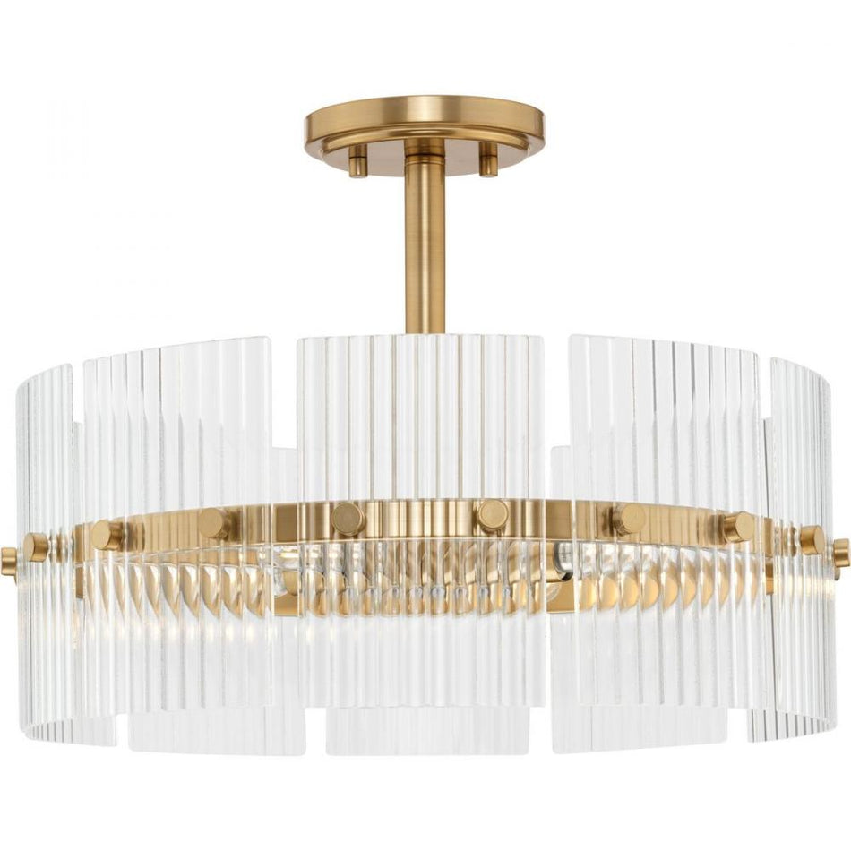 Seville Collection Four-Light Soft Gold Contemporary Pendant by Progress