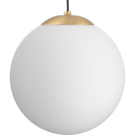 Atwell Collection Brushed Bronze and Opal Glass Globe Large Hanging Pendant Light by Progress