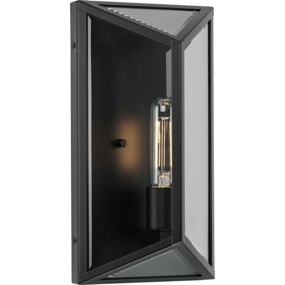 Bristol Collection One-Light Black Modern Farmhouse Medium Outdoor Wall Lantern by Progress