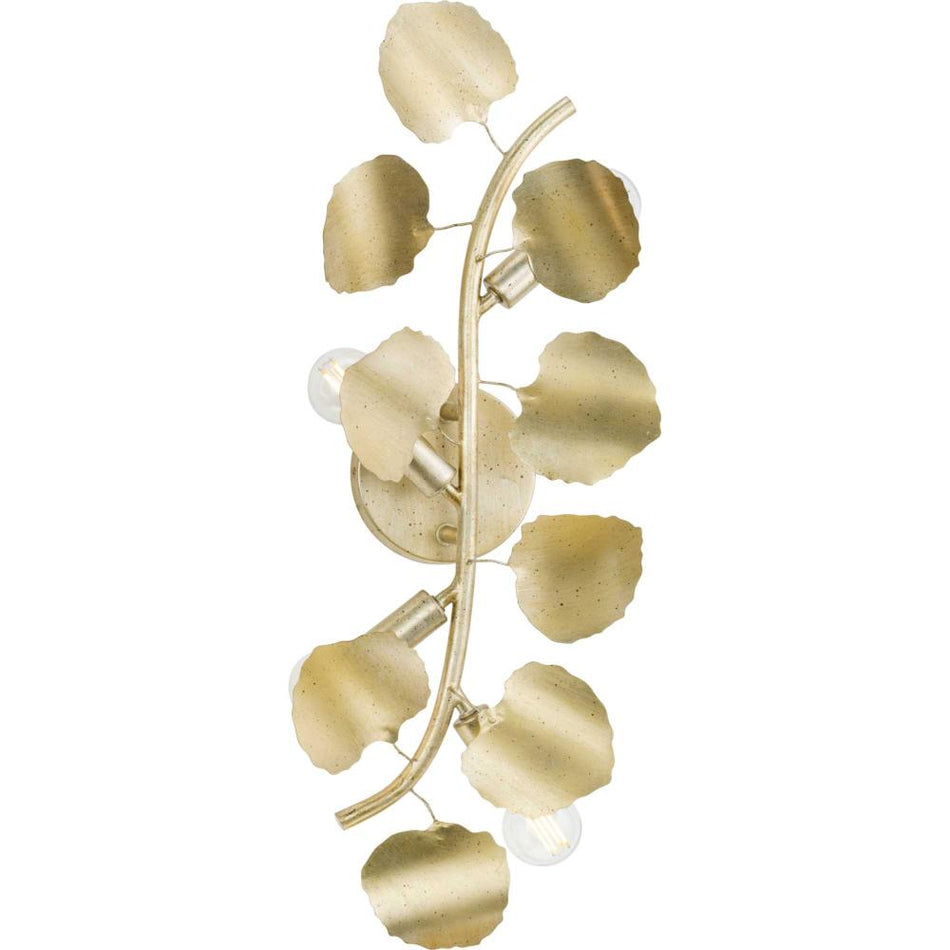 Laurel Collection Four-Light Gilded Silver Transitional Wall Bracket by Progress