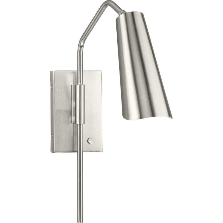 Cornett Collection One-Light Brushed Nickel Contemporary Wall Sconce by Progress