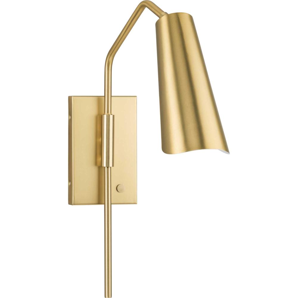 Cornett Collection One-Light Brushed Gold Contemporary Wall Sconce by Progress