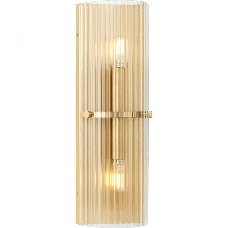 Seville Collection Two-Light Soft Gold Contemporary Wall Sconce by Progress