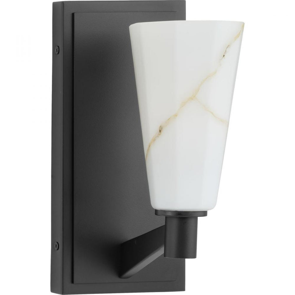 Tosca Collection One-Light Matte Black Modern Luxe Wall Bracket by Progress