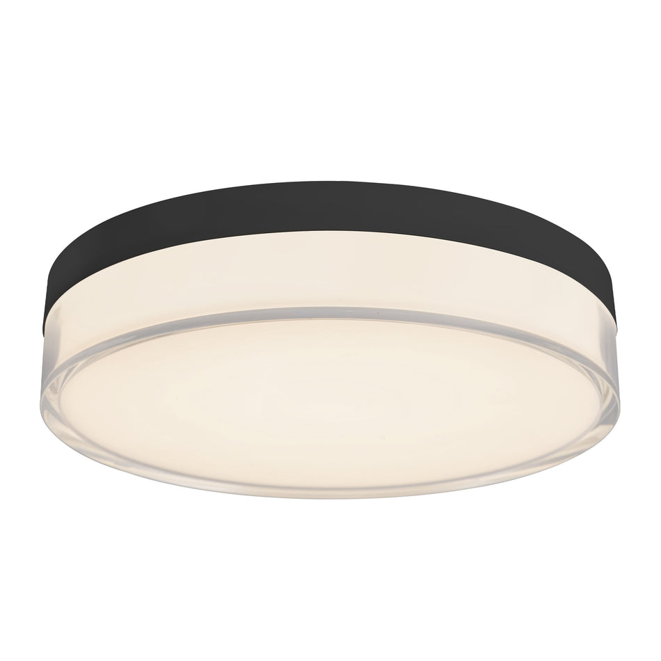 Quara 7-in Black dimmable LED Flush Mount