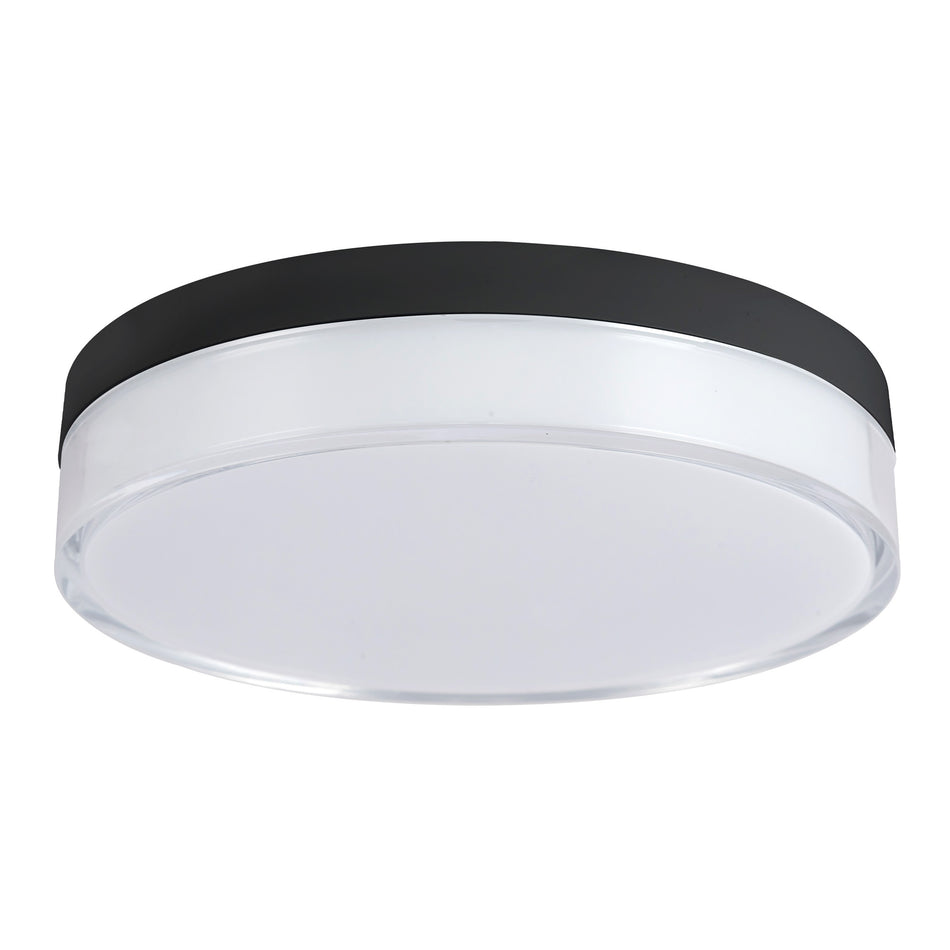 Quara 7-in Black dimmable LED Flush Mount