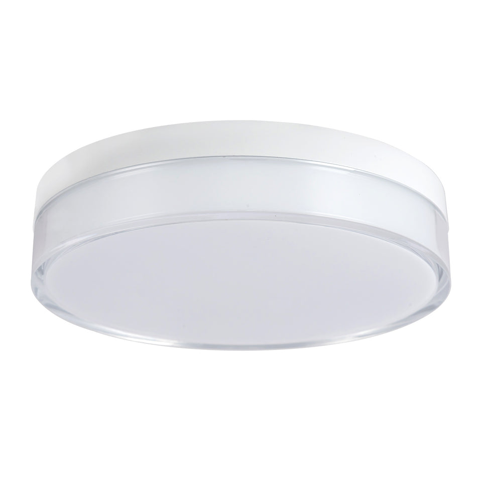 Quara 7-in White dimmable LED Flush Mount