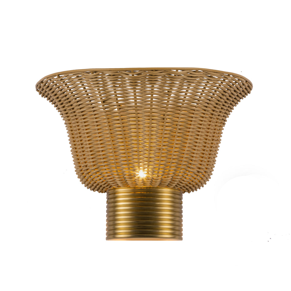 Rancho 14-in Brushed Gold Socket Wall/Vanity Light by ALORA MOOD
