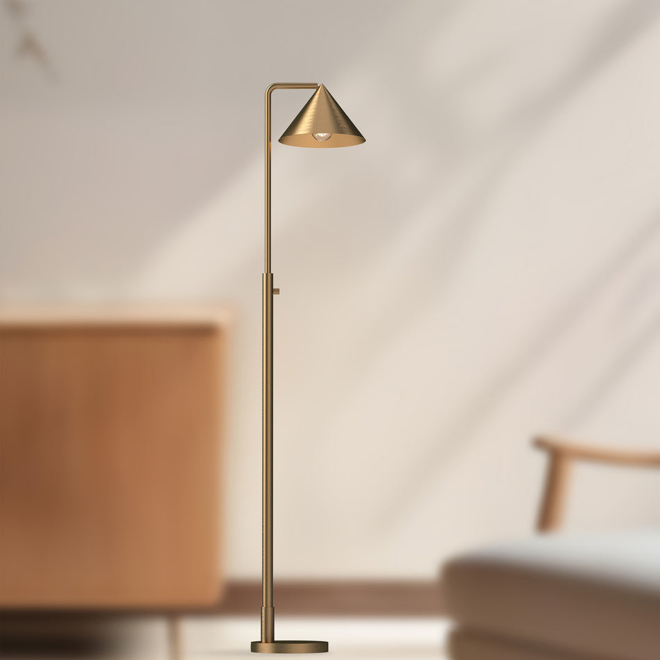 Remy 58-in Brushed Gold 1 Light Floor Lamp by ALORA MOOD