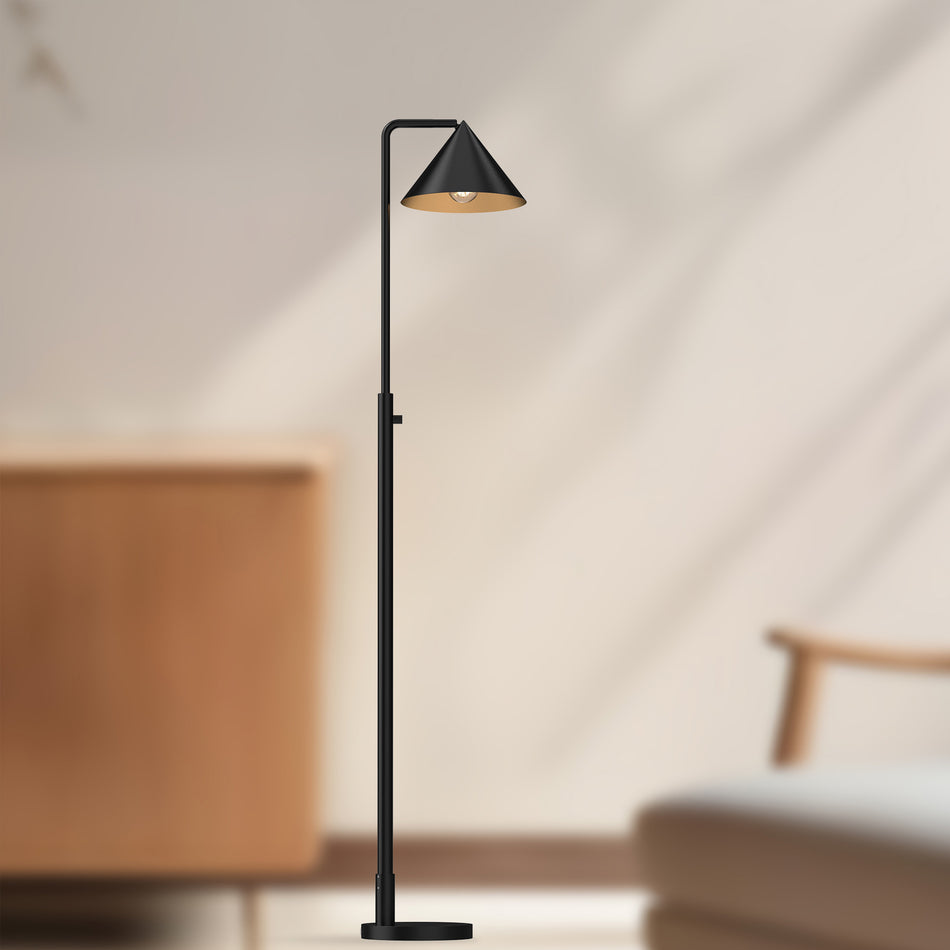 Remy 58-in Matte Black 1 Light Floor Lamp by ALORA MOOD