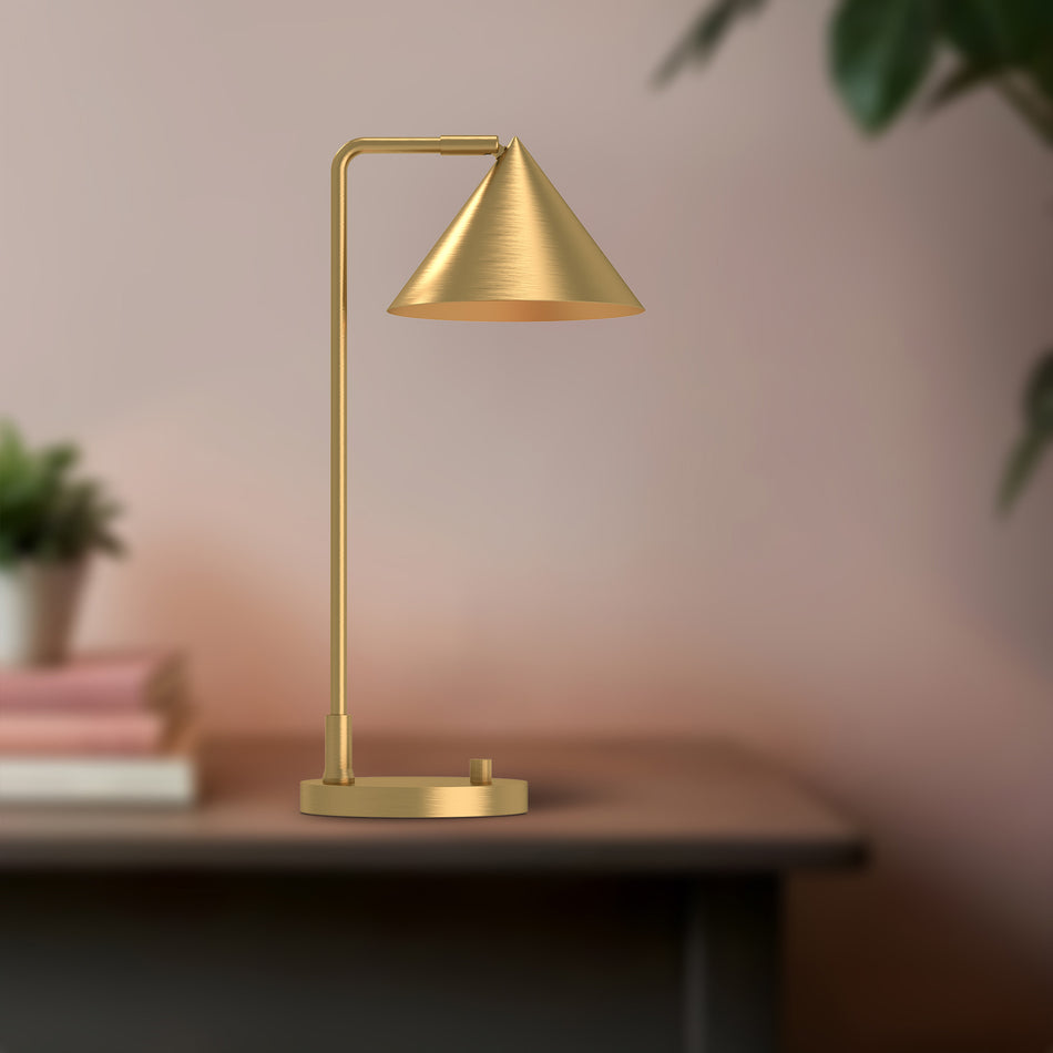 Remy 20-in Brushed Gold 1 Light Table Lamp by ALORA MOOD