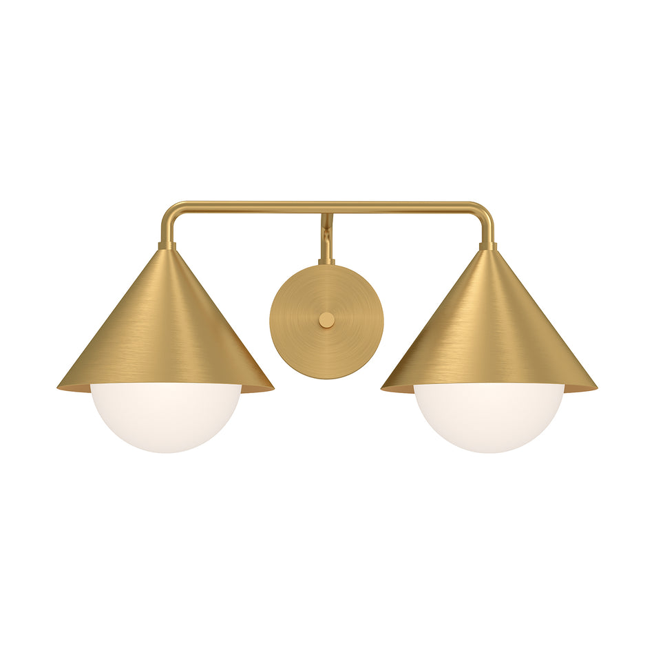 Remy 21-in Brushed Gold/Opal Glass 2 Lights Vanity