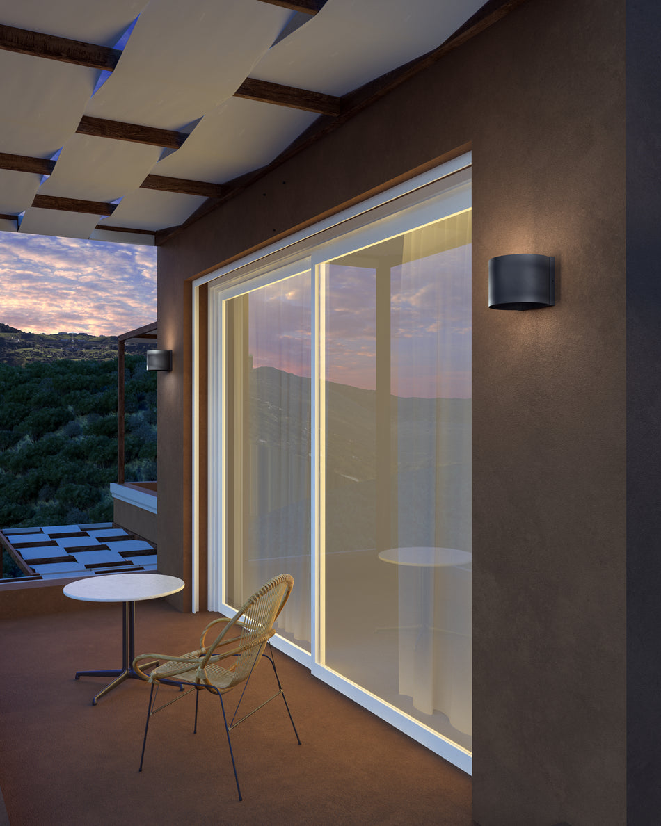 Rene 6-in Black LED Exterior Wall Sconce by KUZCO