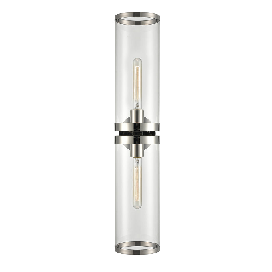 Revolve Ii Clear Glass/Polished Nickel 2 Lights Wall/Vanity
