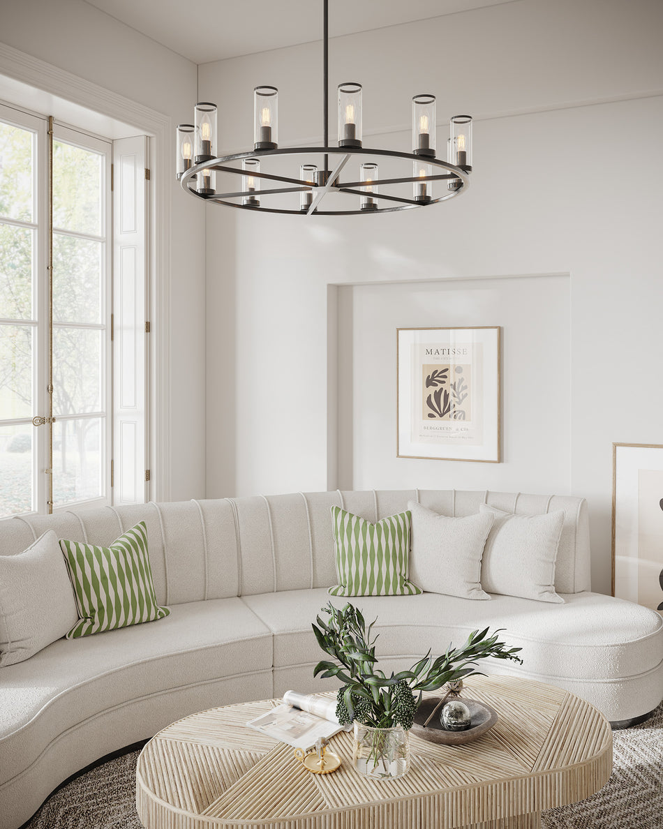 Revolve Clear Glass/Urban Bronze 12 Lights Chandeliers by ALORA