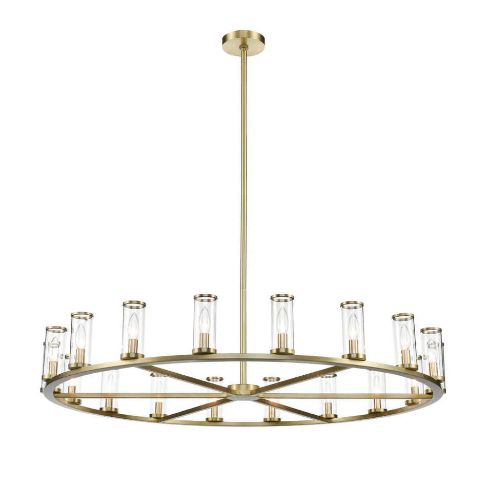 Revolve Clear Glass/Natural Brass 18 Lights Chandeliers